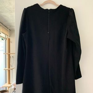 Black princess sleeve high neck midi dress